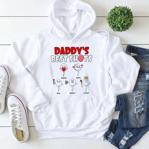 Daddy's Best Shots Personalized Shirts, Gift For Dad, Funny Sperm Shirt - Shirts - GoDuckee