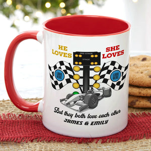 But They Both Love Each Other, Couple Gift, Personalized Mug, Racing Couple Mug 03HUTI091023 - Coffee Mug - GoDuckee
