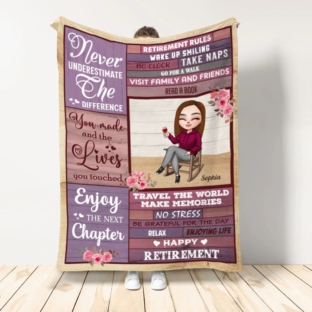 You Made And The Lives You Touched, Retirement Personalized Blanket - Blanket - GoDuckee