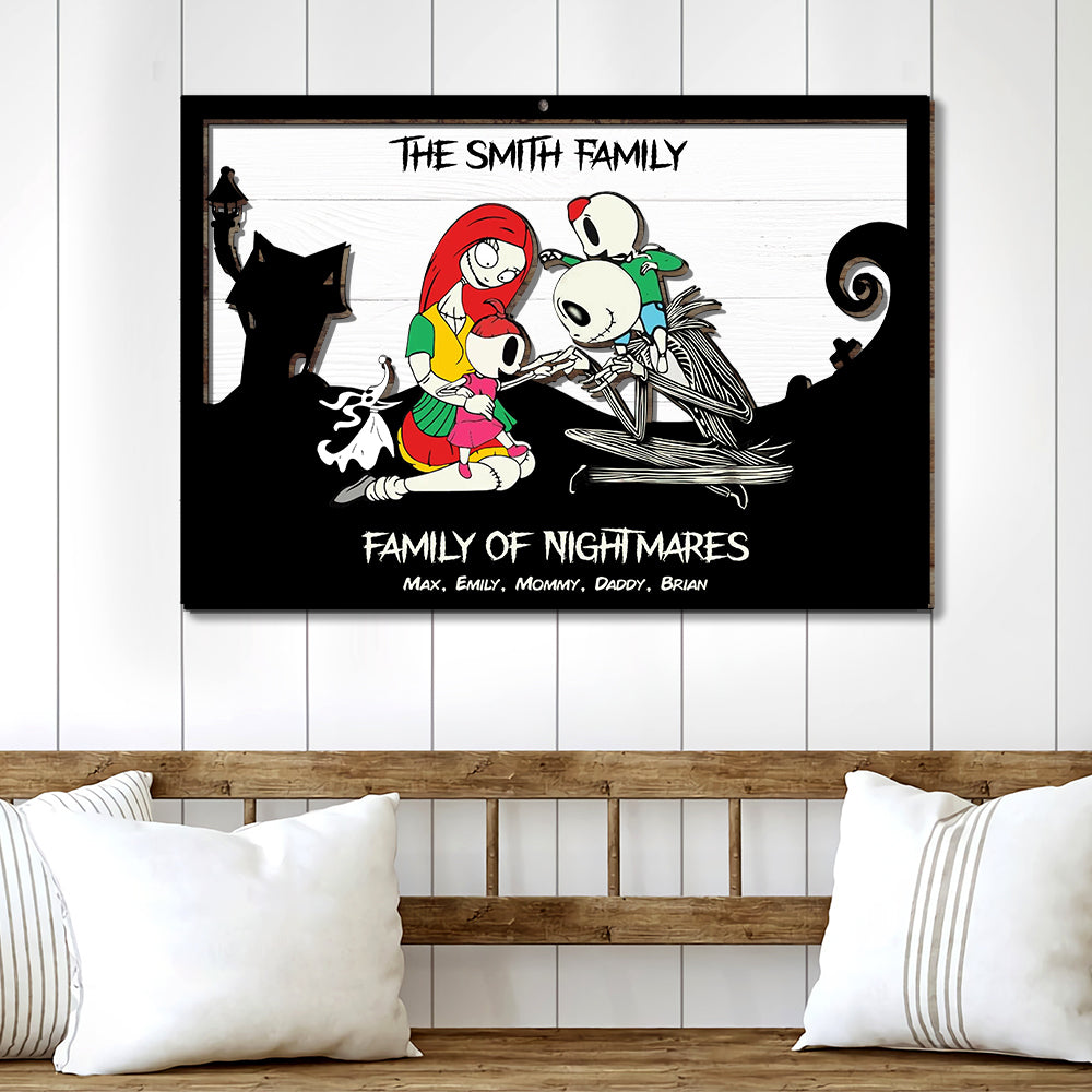 Horror Family Dad Mom 02QHDT180423 Personalized Layers Wood Sign - Wood Sign - GoDuckee