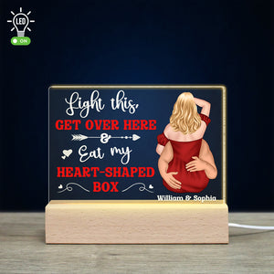 Light This Get Over Here, Personalized 3D Led Light, Naughty Couple, Gifts For Couple - Led Night Light - GoDuckee