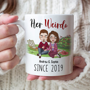 His Crazy - Her Weirdo , Personalized White Mug, Couple Anniversary, Gift For Couple - Coffee Mug - GoDuckee