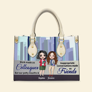 Work Made Us Colleagues, Best Colleague Personalized Leather Bag 01BHDT151222HH - Leather Bag - GoDuckee