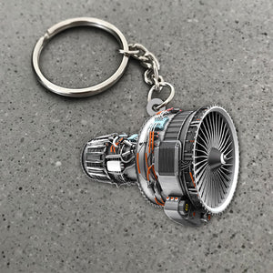 Personalized Turbofan Aircraft Engine Keychain 03HUTI220623 - Keychains - GoDuckee