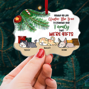 Gonna Go Lay Under The Tree, Gift For Cat Lover, Personalized Ornament, Cats Laying Ornament, Christmas Gift - Ornament - GoDuckee