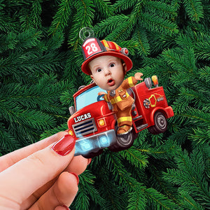 Custom Photo Gifts For Kids Firefighter Ornament 03ohti211124 - Ornament - GoDuckee