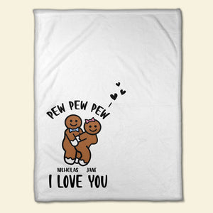 Naughty Gingerbread Personalized Christmas Blanket Gift For Couple - Blanket - GoDuckee