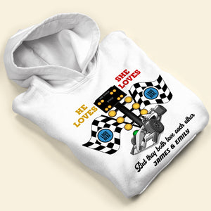 But They Both Love Each Other, Couple Gift, Personalized Shirt, Racing Car Couple Shirt, Christmas Gift 05HUTI091023 - Shirts - GoDuckee