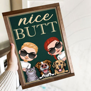 Nice Butt, Gift For Dog Lover, Personalized Poster, Couple And Dogs Canvas Print, Couple Gift - Poster & Canvas - GoDuckee