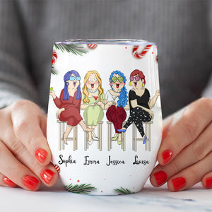 Besties Here's To Another Year Of Bonding Over Alcohol, Personalized Wine Tumbler, Gift For Besties - Wine Tumbler - GoDuckee