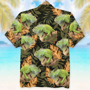Gift For Lizard Lover, Personalized Hawaiian Shirt, Custom Photo Lizard Iguana Hawaiian Shirt - Hawaiian Shirts - GoDuckee
