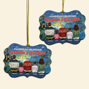 Unbreakablebond, Grandma & Grandkids, Gift For Grandma, Personalized Wood Ornament, Family Ornament, Christmas Gift 061123 - Ornament - GoDuckee