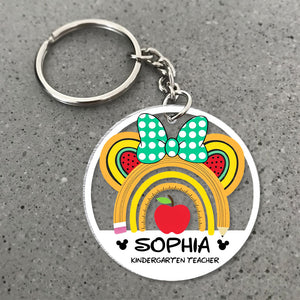 Personalized Teacher Keychain, Mouse Head Shape, Gift For Teacher - Keychains - GoDuckee