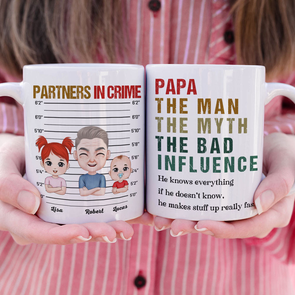 Papa Partner In Crime Personalized Coffee Mug DR-WHM-01QHTI160523HH - Coffee Mug - GoDuckee