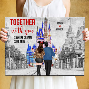 Together With You Is Where Dreams Come True, 01DNDT300323HH Personalized Canvas Poster, Gifts For Couple - Poster & Canvas - GoDuckee