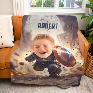 Gift For Kids, Personalized Blanket, Superhero Custom Image Kid Blanket, Christmas Gift 03HTTI111123 - Blanket - GoDuckee