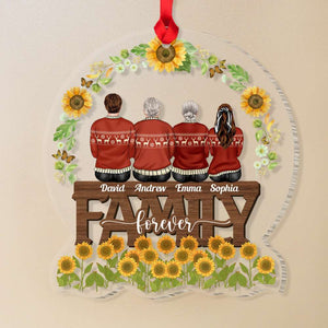 Family Forever, Gift For Family, Personalized Ornament, Sunflower Family Ornament, Christmas Gift 02DNDT111122TM - Ornament - GoDuckee