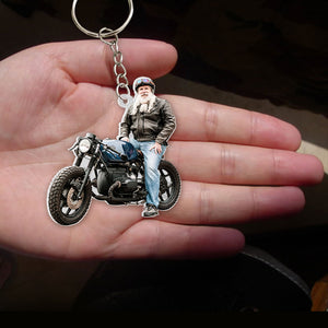 Custom Biker Photo Keychain, Gift For Biker 07HUTI220623 - Keychains - GoDuckee