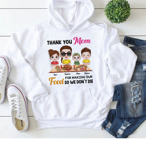 Thank You Mom, Gift For Mom, Personalized Shirt, Mom Making Food Shirt - Shirts - GoDuckee