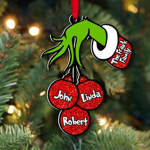 Gift For Family, Personalized Acrylic Ornament, Green Monster Ornament, Christmas Gift 01ACDT261023 - Ornament - GoDuckee