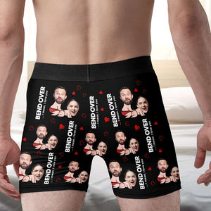 Bend Over... I Mean, I Love You, Couple Gift, Personalized Men & Women Boxer Briefs, Naughty Couple Boxer - Boxer Briefs - GoDuckee