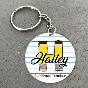 Personalized Teacher Keychain, Custom Letters, Gift For Teacher - Keychains - GoDuckee