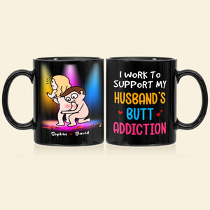 I Work To Support My Husband's 03DTDT130323HH Personalized Funny Couple Mug - Gift For Couple - Coffee Mug - GoDuckee