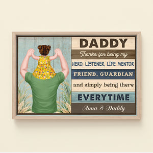 Thanks For Being My Hero Personalized Canvas Print Gift For Dad - Poster & Canvas - GoDuckee