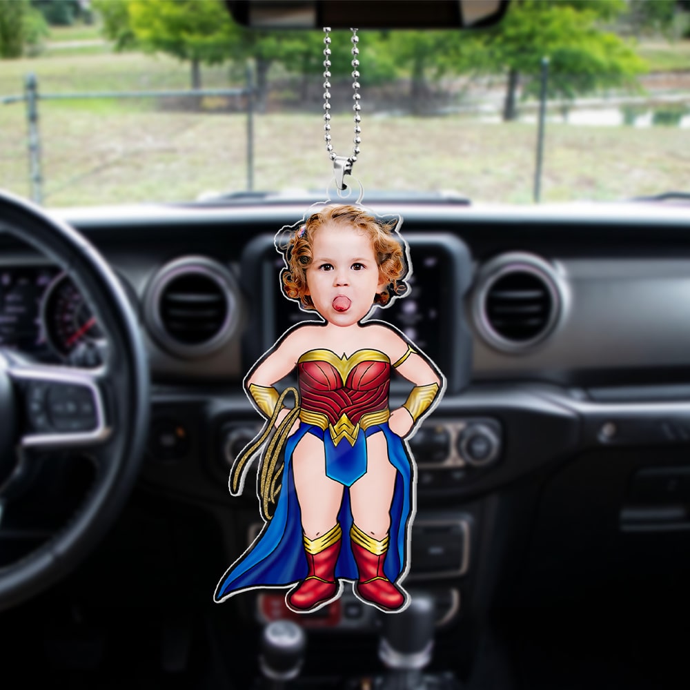 Custom Photo Gifts For Kids Car Ornament Power Hero 04NATI010224 - Ornaments - GoDuckee