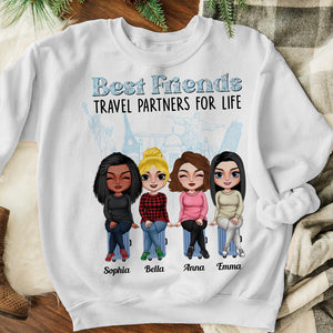 Best Friends Travel Partners For Life, Personalized Shirt, Gifts For Best Friends - Shirts - GoDuckee