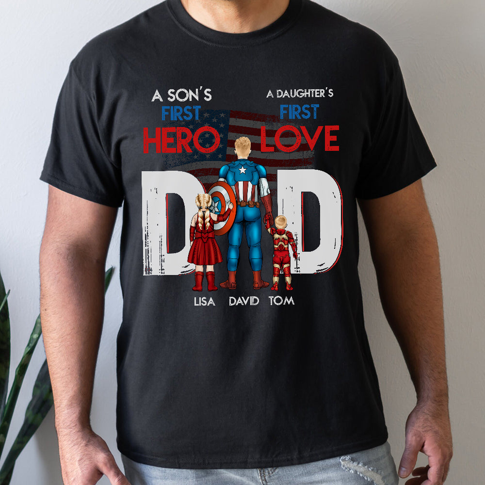 We Love Dad, Gift For Hero Dad 01DTDT270423TM Personalized Shirt Hoodie Sweatshirt - Shirts - GoDuckee