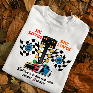 But They Both Love Each Other, Couple Gift, Personalized Shirt, Racing Couple Shirt, Christmas Gift 04HUTI091023 - Shirts - GoDuckee