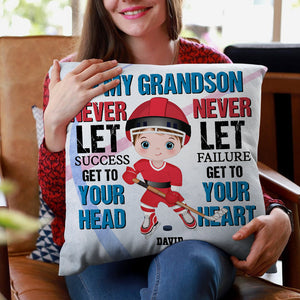 To My Grandson, Personalized Square Pillow, Gifts For Children - Pillow - GoDuckee