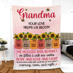 Your Love Helps Us Bloom, Personalized Blanket, Gifts For Grandma, 11HUDT110423 - Blanket - GoDuckee