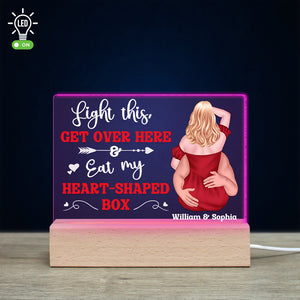 Light This Get Over Here, Personalized 3D Led Light, Naughty Couple, Gifts For Couple - Led Night Light - GoDuckee