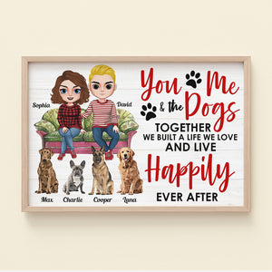 You, Me & The Dogs, Gift For Dog Lover, Personalized Poster, Couple Dog Canvas Print, Couple Gift 05NTDT301122HH - Poster & Canvas - GoDuckee