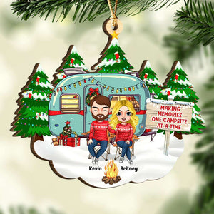 Making Memories One Campsite At A Time, Personalized Wood Ornament, Gifts For Couple - Ornament - GoDuckee