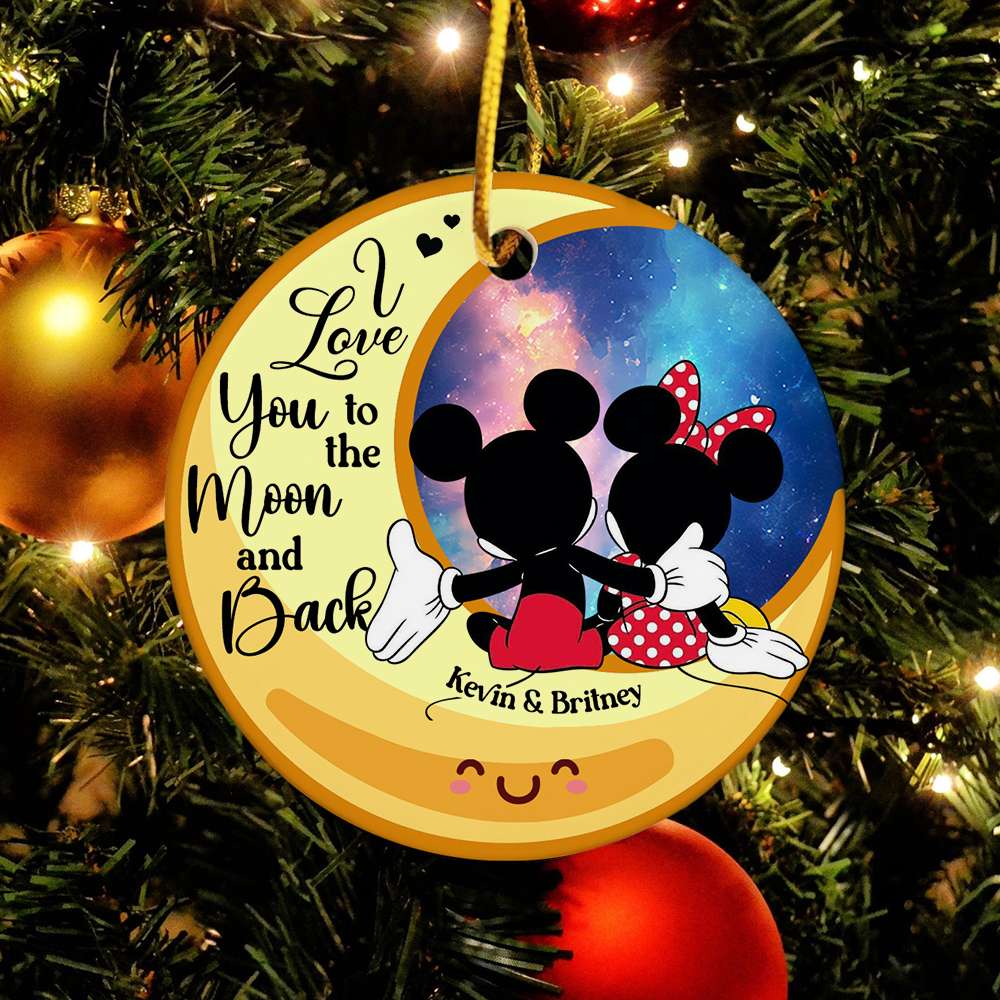 I Love You To The Moon And Back 03ACDT180823 Personalized Ornament, Christmas Gifts For Couple - Ornament - GoDuckee