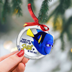 I'm Glad You Swam To Me, Couple Gift, Personalized Acrylic Set Of 2 Ornament, Fish Couple Ornament, Christmas Gift 05TOTI111023 - Ornament - GoDuckee