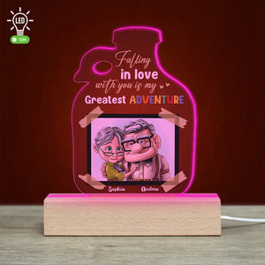 Old Couple Gift, Personalized 3D Led Light 01DNDT180323 Gifts For Couple - Led Night Light - GoDuckee