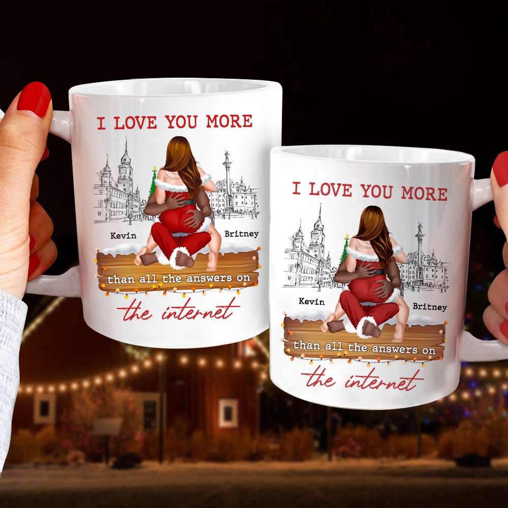 I Love You More, Personalized Coffee Mug, Christmas Gifts For Couple - Coffee Mug - GoDuckee