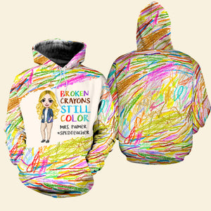 Broken Crayons Still Color, Color Personalized 3D Shirt, Gifts For Teacher - AOP Products - GoDuckee