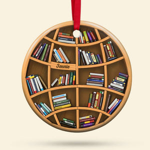 Bookshelves- Book Lovers, Personalized Ornament, Gifts For Book Lover - Ornament - GoDuckee