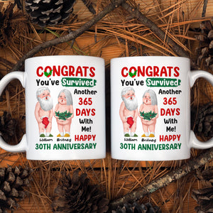 Happy Anniversary, Personalized Coffee Mug, Santa Gifts For Old Couple - Coffee Mug - GoDuckee