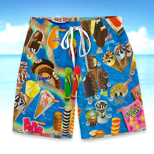 Gift For Ice Cream Lover, Personalized Couple Beach Shorts, Summer Ice Cream Beach Short, Couple Gift 04NATI070723 - Beach Shorts - GoDuckee