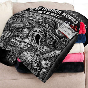 This Is My Horror Movies Watching Blanket, Gift For Horror Movie Fan, Personalized Blanket, Custom Name Horror Blanket 03HUTI200723 - Blanket - GoDuckee