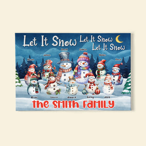 Let It Snow, Personalized Canvas Poster, Gifts For Snowman Family - Poster & Canvas - GoDuckee