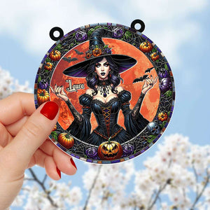 Personalized Round Shaped Home Decor Witch Sun Catcher 01HUTI210824 3D Halloween Wicked Witch - Ornament - GoDuckee