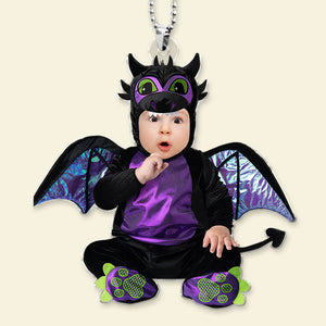 Funny Halloween Custom Face For Kids 04HUTI260824 Personalized Acrylic Photo Car Hanging Ornament - Ornament - GoDuckee