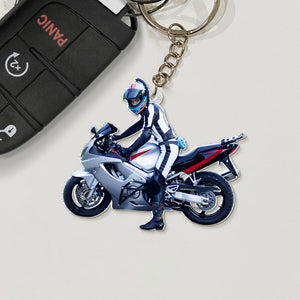 Custom Biker Photo Keychain, Gift For Biker 07HUTI220623 - Keychains - GoDuckee